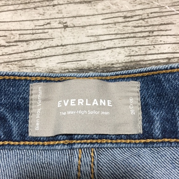 Everlane The Way High Sailor Jean Women’s 26 Crop Blue Light Wash (Inseam 26) - Picture 8 of 9